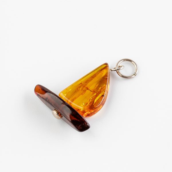 Amber ship pendant